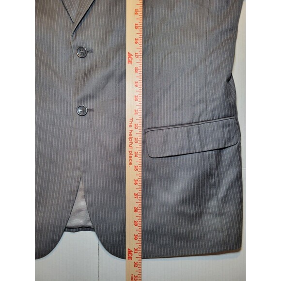 Caravelli Italy Charcoal Grey Pinstripe Jacket Blazer Sport Coat Mens 42S 36W - Picture 10 of 13